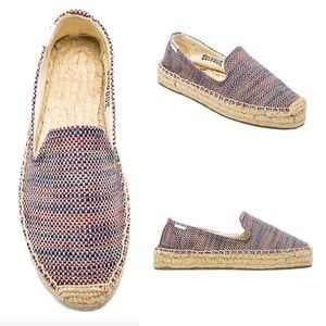 Soludos platform espadrille Union Jack Red & Blue